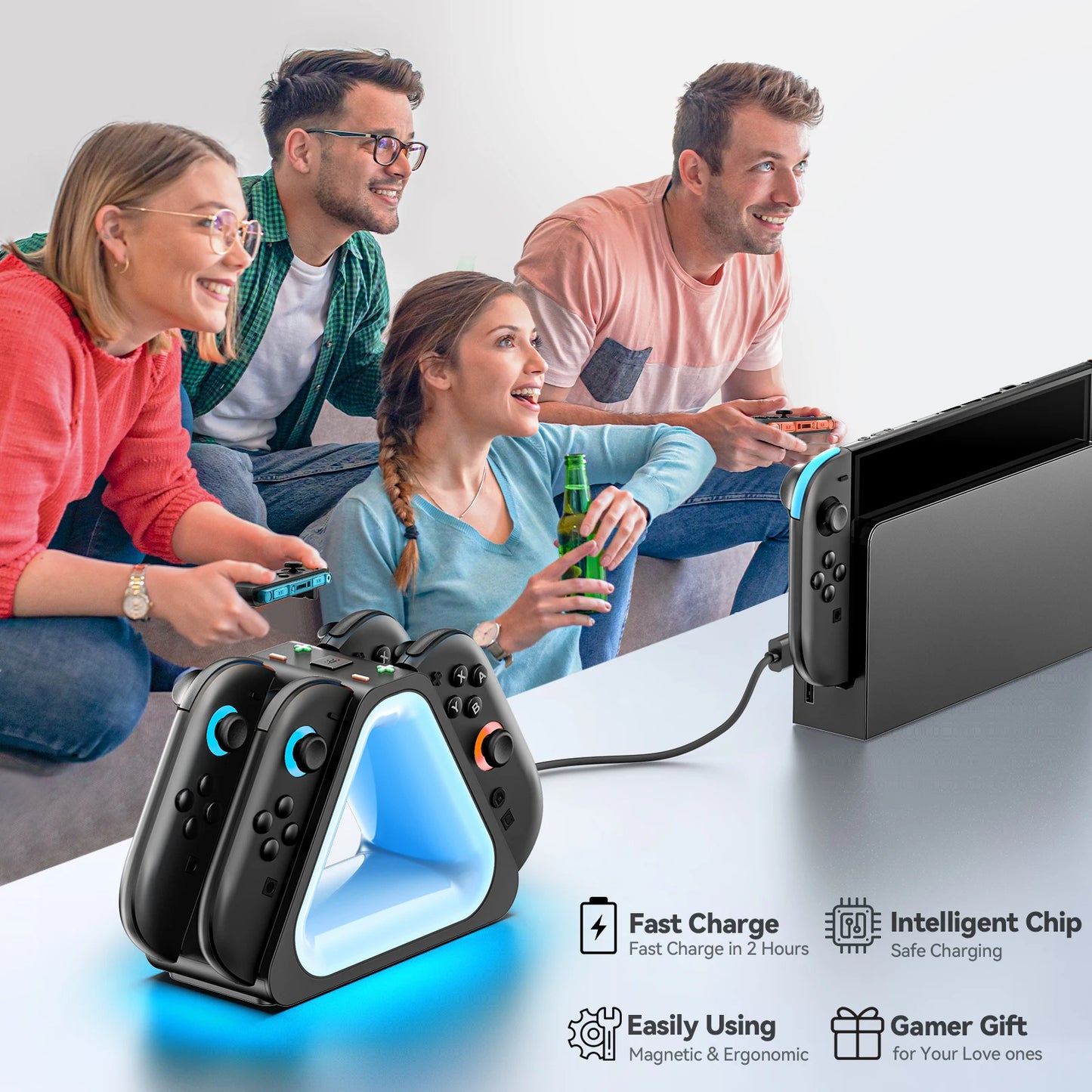 TriCharge™ Glow Dock – For Switch 2 Joy-Cons