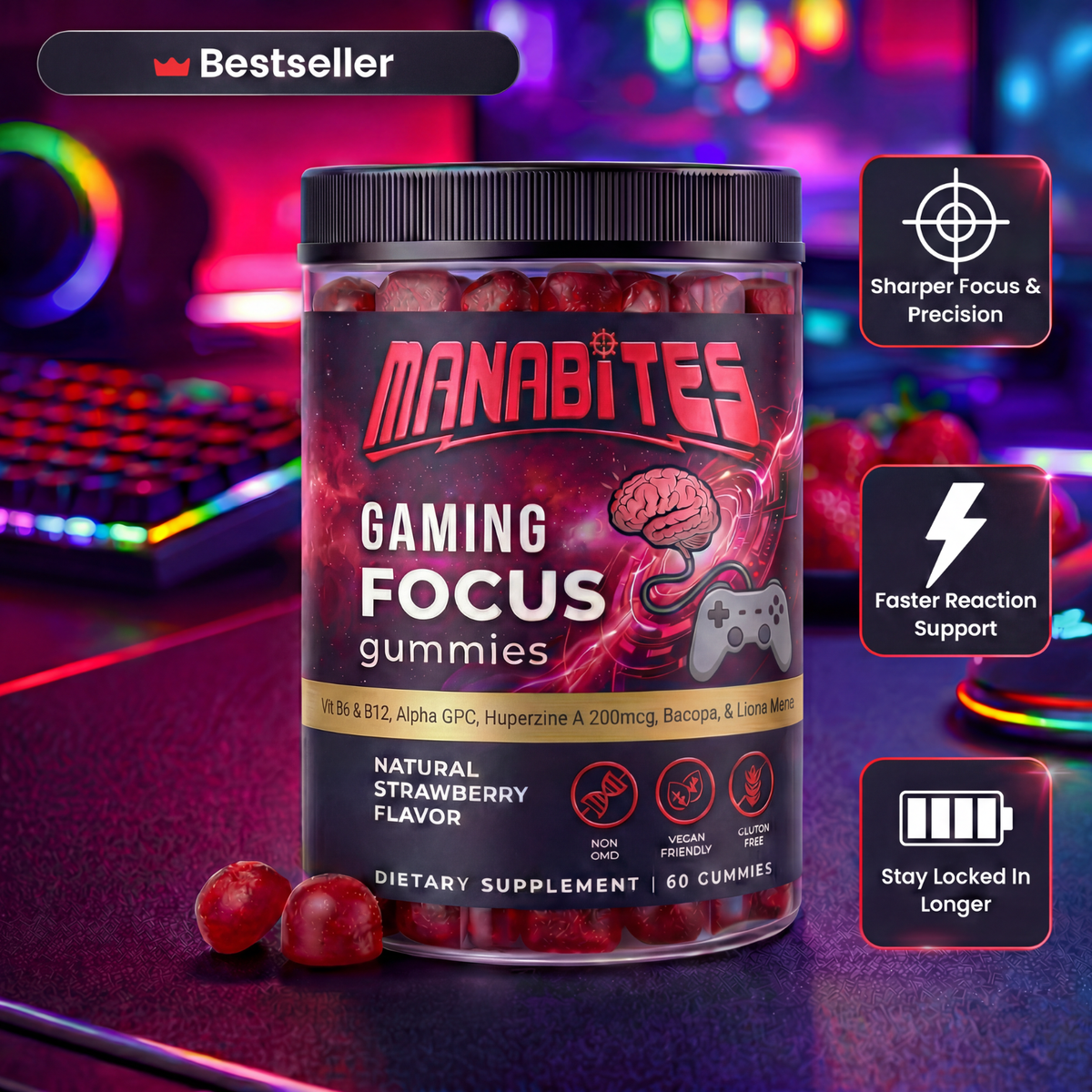 Manabites - Gaming Focus Gummies