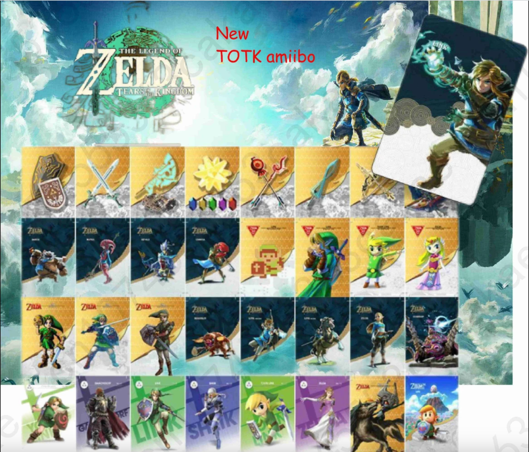 Custom Amiibo Cards for Zelda: TOTK, BOTW Entire Collection